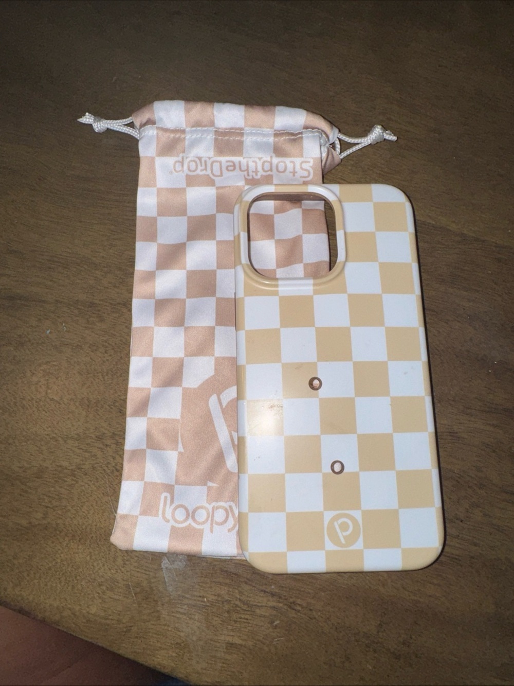 Loopy iPhone 15 Pro Max Sand Dollar Checkered Case - No Loop